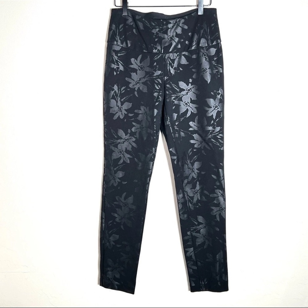 Soft Surroundings black floral print Ponte legging pants size Extra large 1X